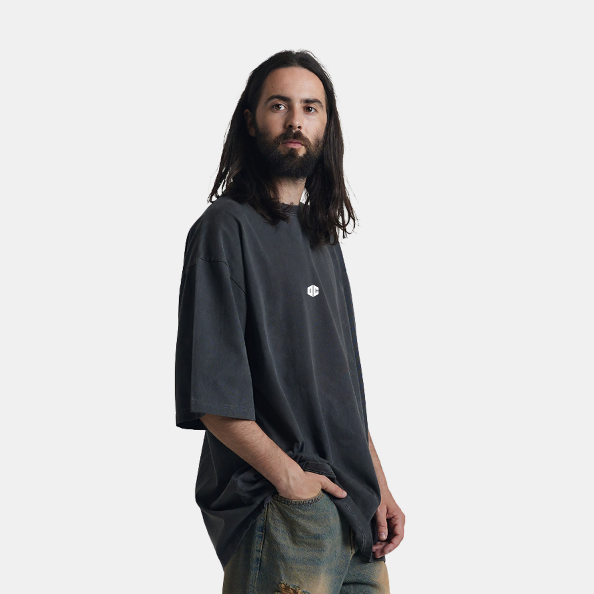 OC - CHARCOAL GREY OVERSIZED T-SHIRT
