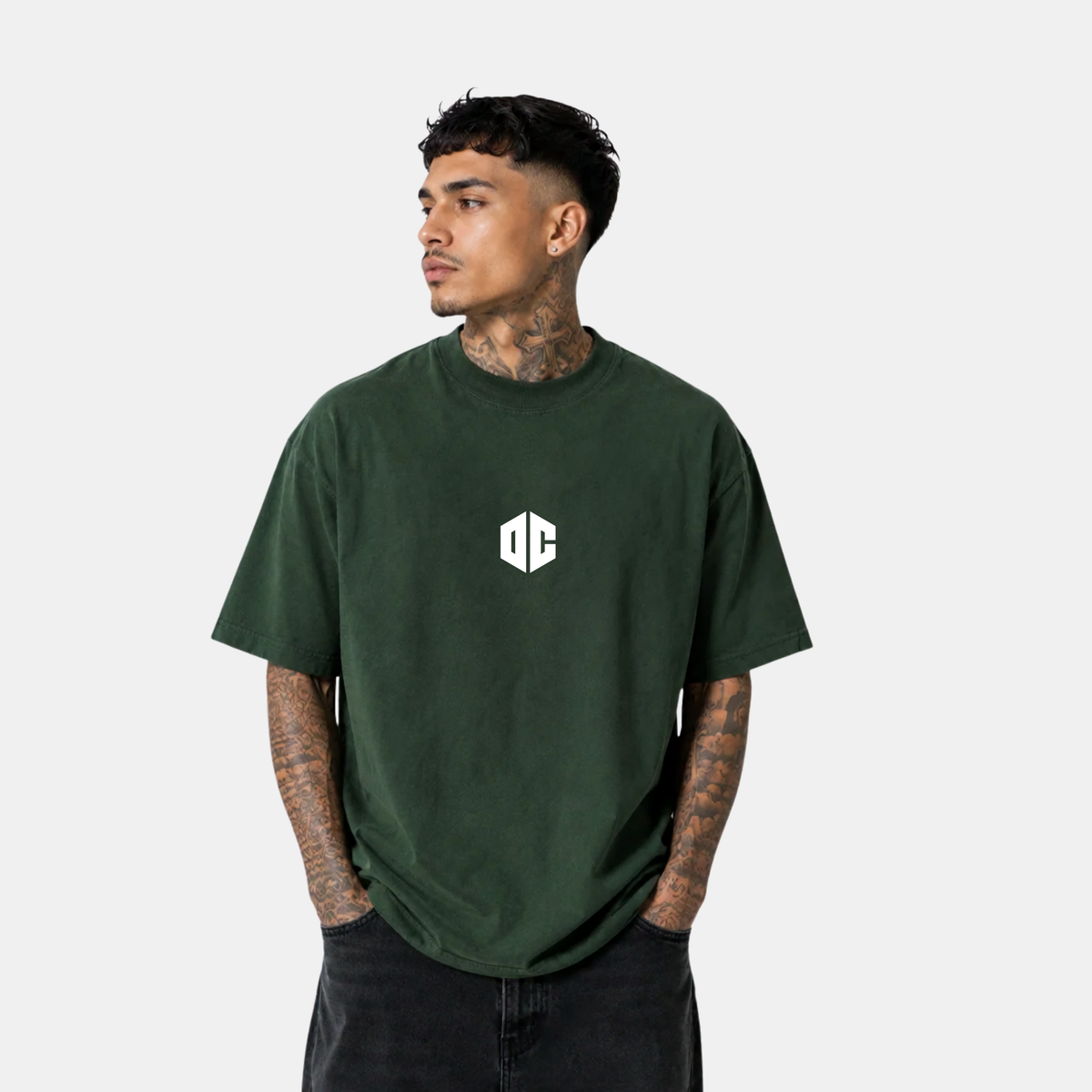 OC - MOSS GREEN OVERSIZED T-SHIRT