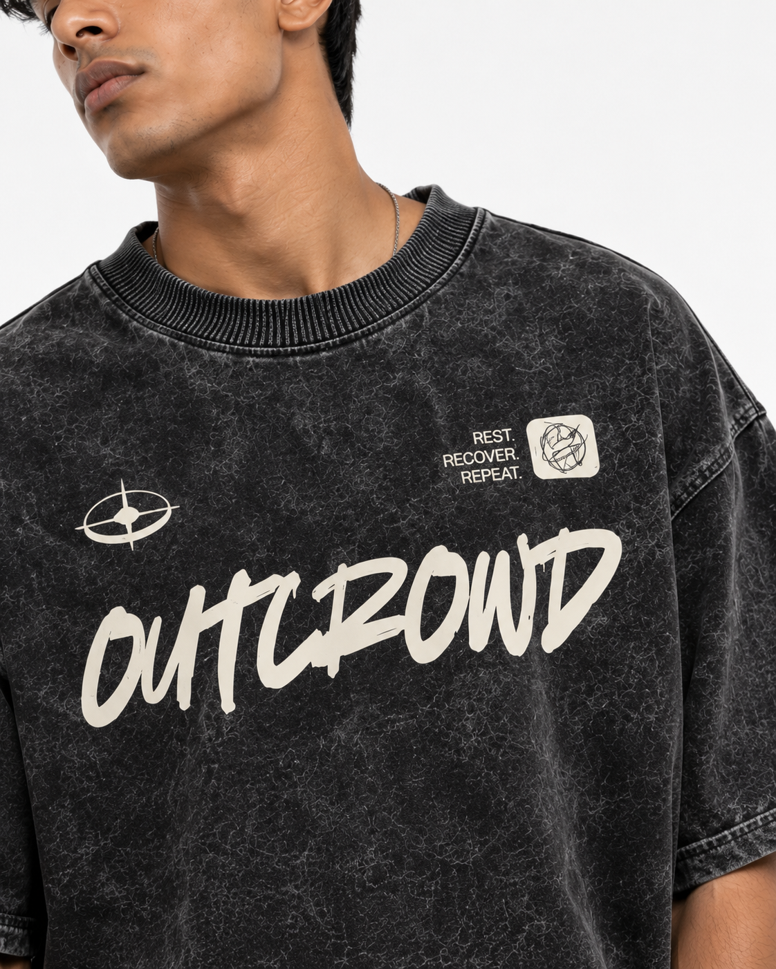 RECOVER - ACID WASH OVERSIZED T-SHIRT