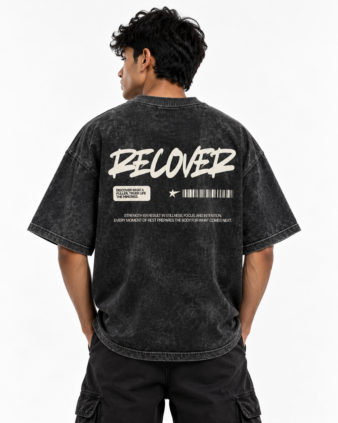 RECOVER - ACID WASH OVERSIZED T-SHIRT
