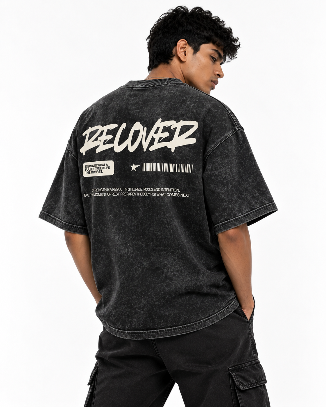 RECOVER - ACID WASH OVERSIZED T-SHIRT