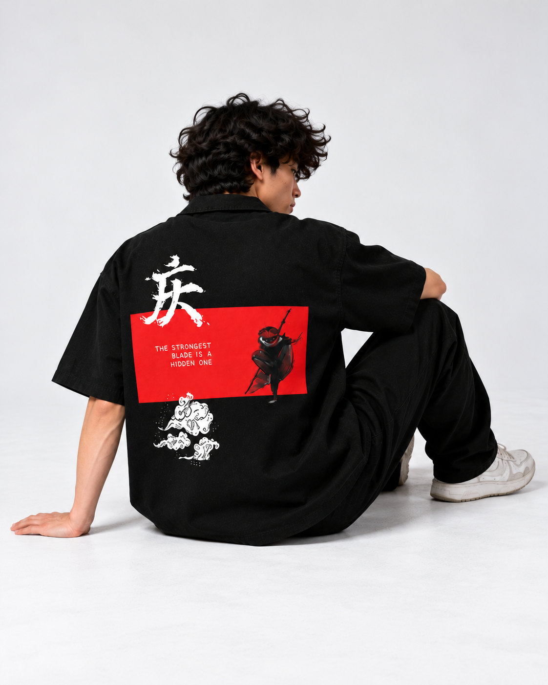 BLACK - SHADOW OVERSIZED SHIRT
