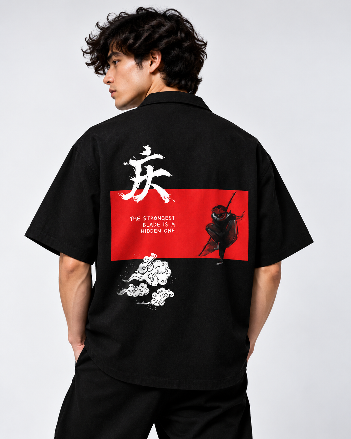 BLACK - SHADOW OVERSIZED SHIRT