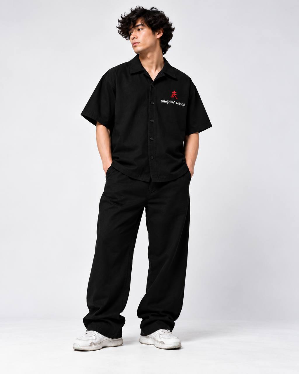 BLACK - SHADOW OVERSIZED SHIRT