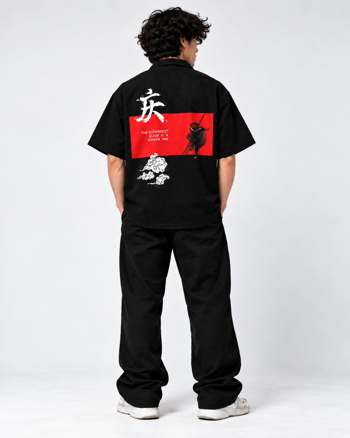 BLACK - SHADOW OVERSIZED SHIRT