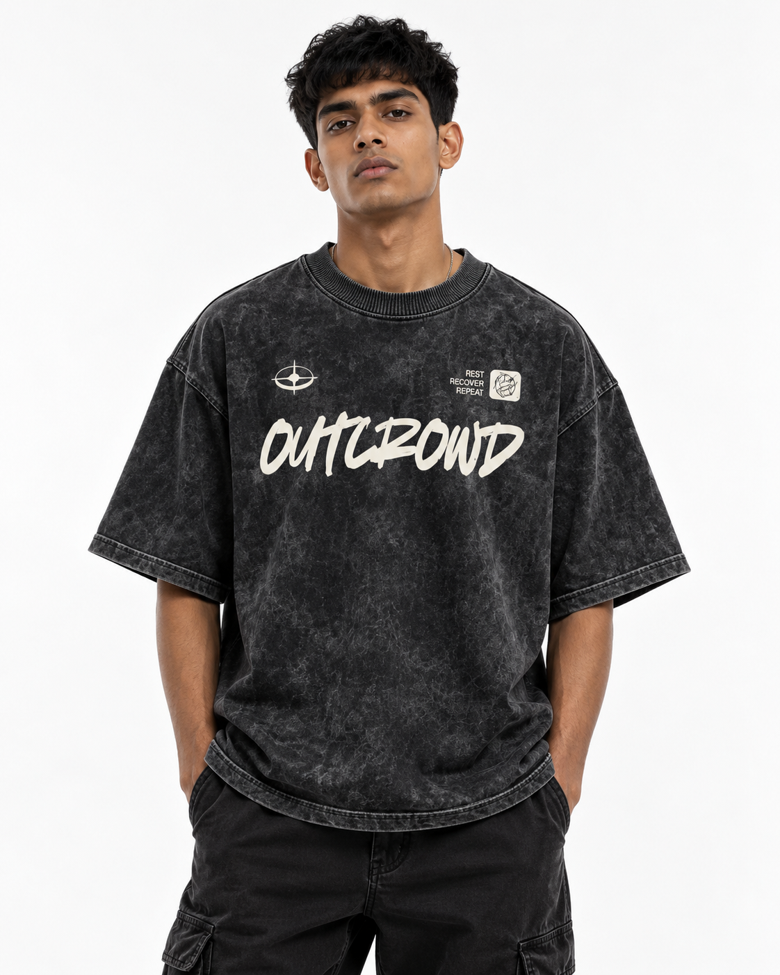 RECOVER - ACID WASH OVERSIZED T-SHIRT