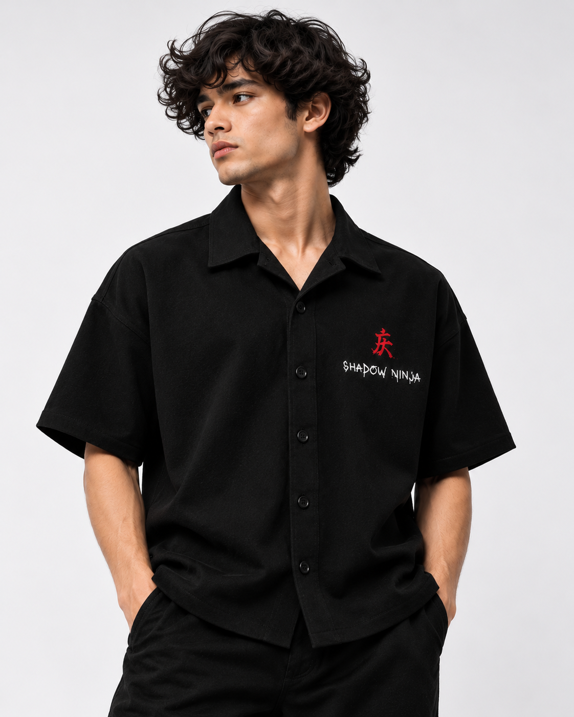 BLACK - SHADOW OVERSIZED SHIRT