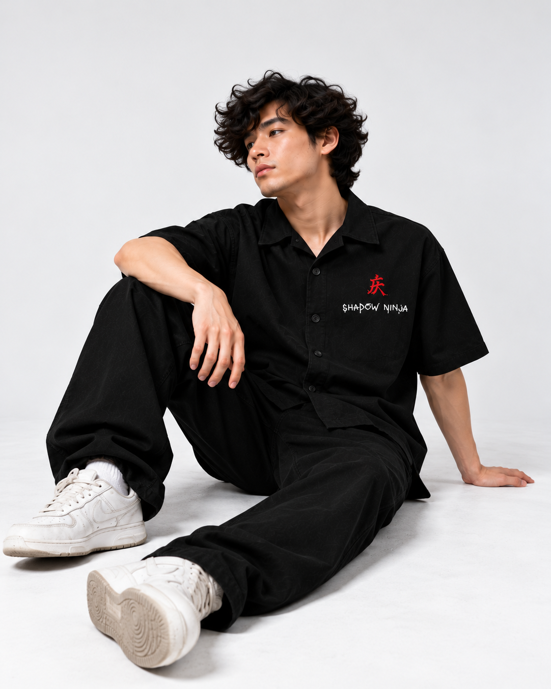 BLACK - SHADOW OVERSIZED SHIRT