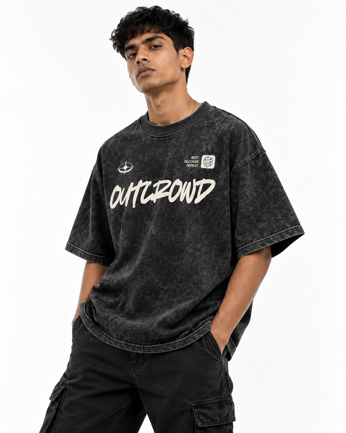 RECOVER - ACID WASH OVERSIZED T-SHIRT